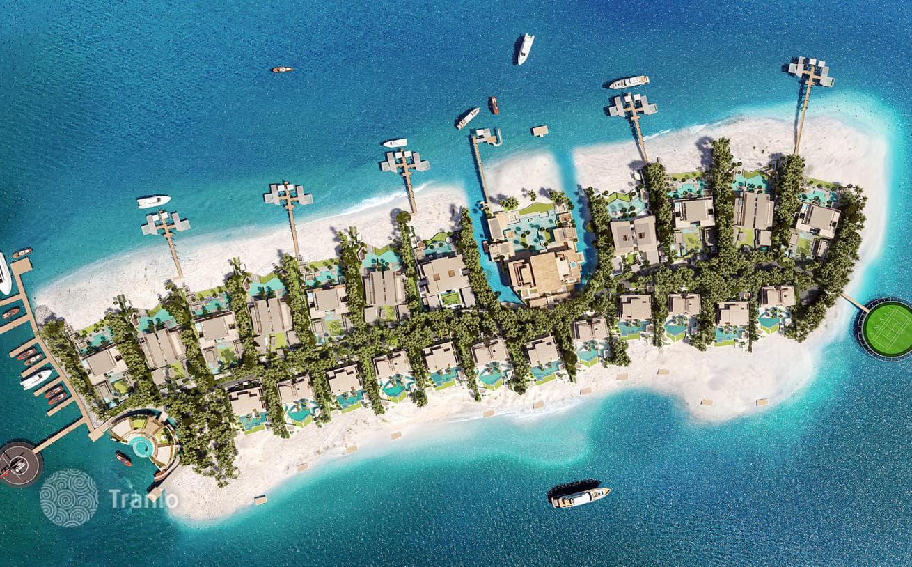 Новый комплекс вилл на берегу моря Amali Islands с панорамным видом и вертолетной площадкой на воде, The World Islands, Дубай, ОАЭ, фото 2
