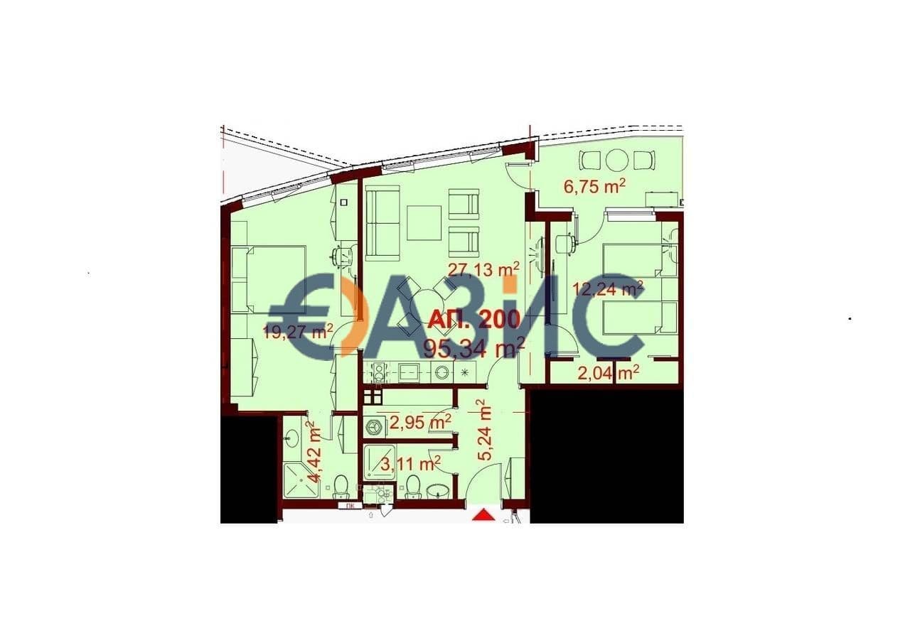 Апартаменты в Бургасе, Болгария, 110 м2