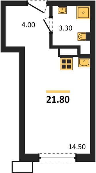 Студия 21.80 кв. м, 6/18 этаж. ЖК Порто-Ново, Цемдолина, Россия