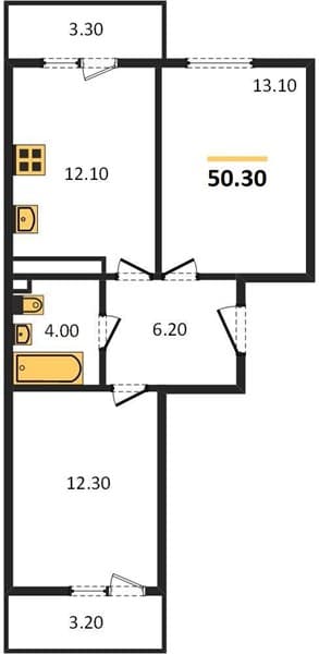 2 к. квартира 50.30 кв. м, 8/23 этаж. ЖК Облака-2, Новороссийск, Россия