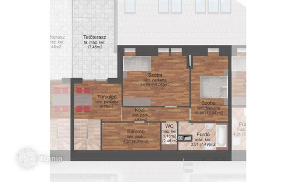 3-комнатная квартира 94 м² в Будапеште, Венгрия