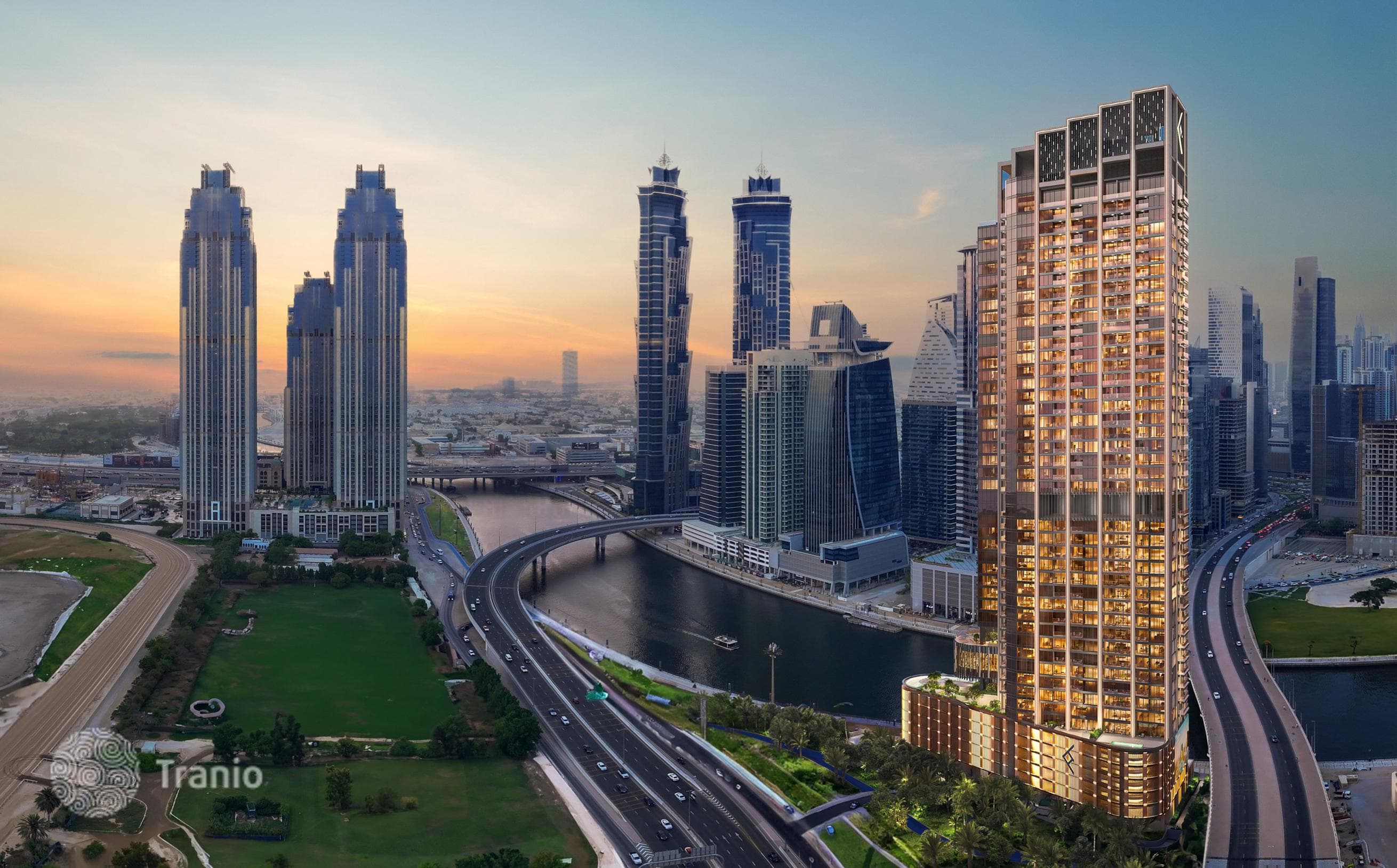 Новая высотная резиденция на берегу канала One River Point с бассейнами рядом с Бурдж Халифа, Business Bay, Дубай, ОАЭ, фото 2