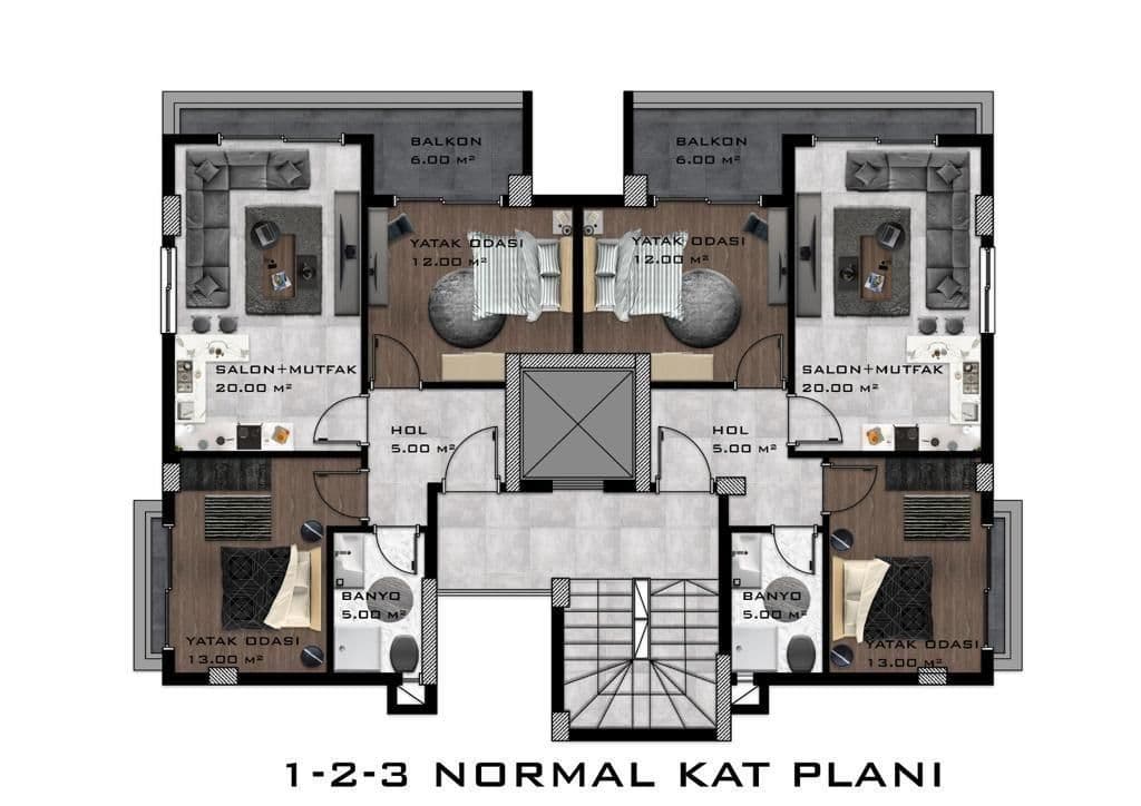 Пентхаус в Авсалларе, Турция, 170 м2