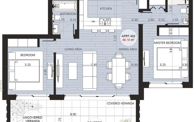 2-комнатный пентхаус 104 м² в Гермасойе, Кипр
