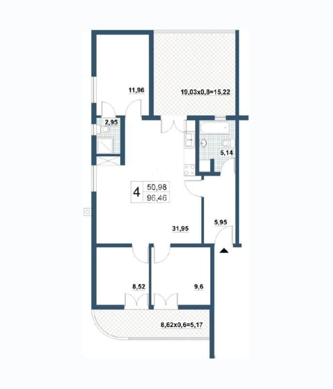 Квартира в Баре, Черногория, 100 м2