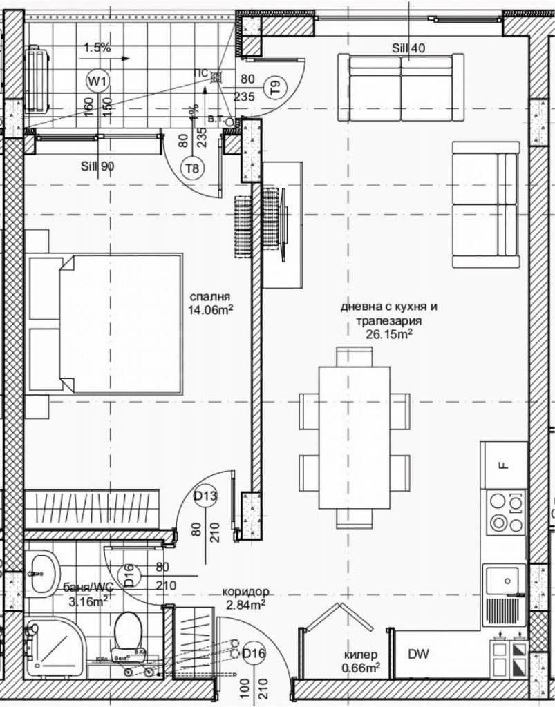 Апартаменты в Варне, Болгария, 65.61 м², фото 2