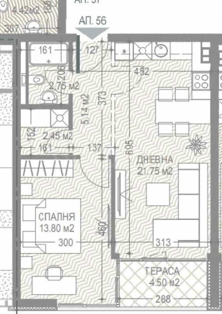Апартаменты в Софии, Болгария, 77.47 м², фото 3