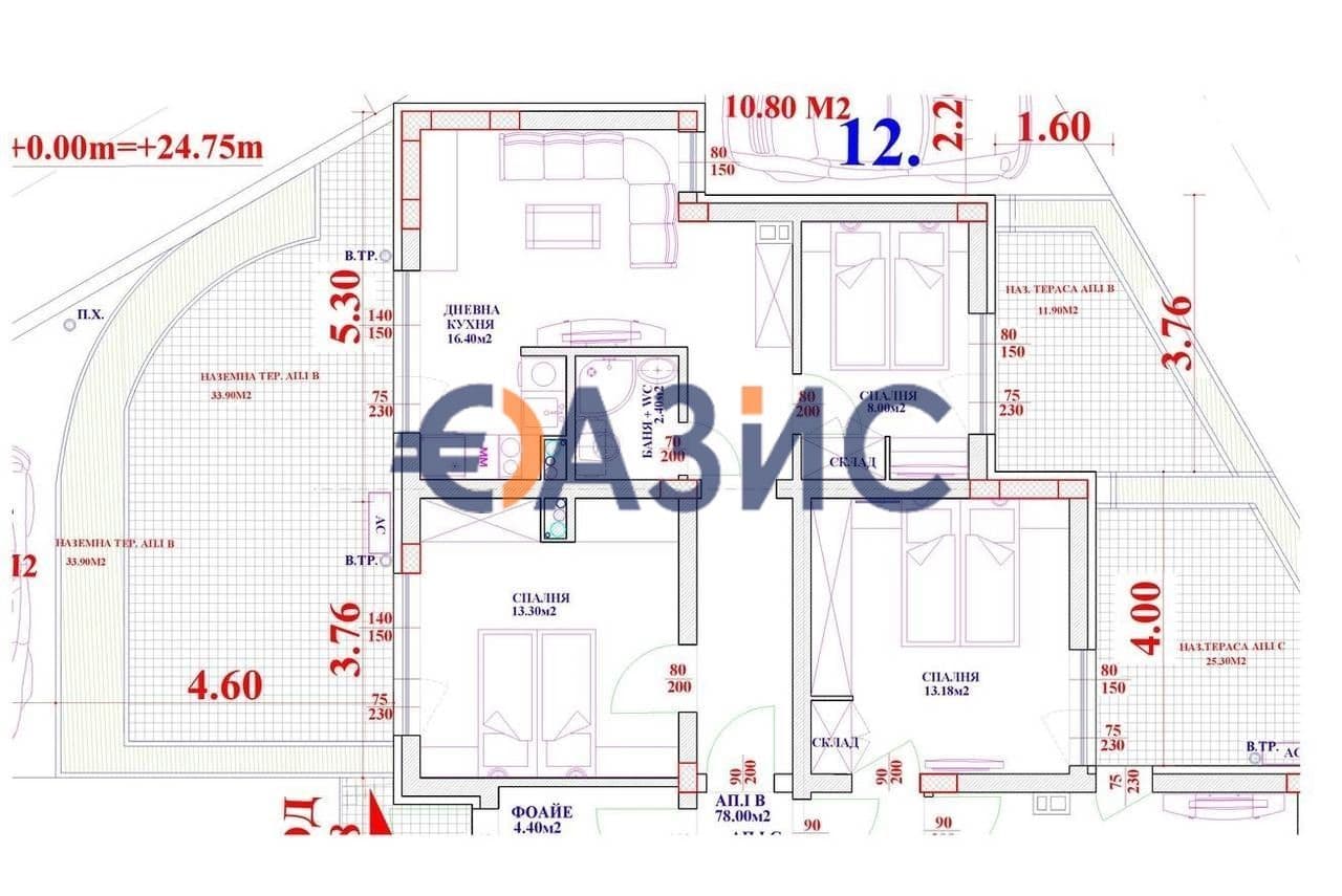 Апартаменты в Сарафово, Болгария, 78 м², фото 4