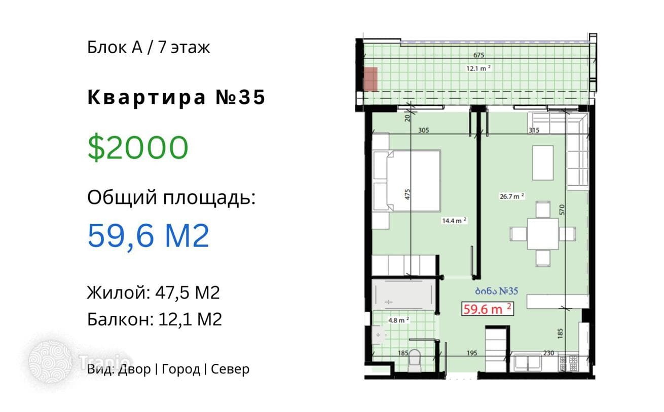 Квартира в жилом комплексе премиум-класса. Крцанисский район, Тбилиси