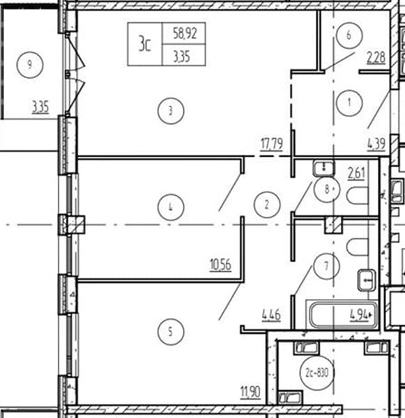 2 к. квартира 63.39 кв. м, 2/9 этаж. ЖК Лучи. Azimut Park Hotel Family, Анапа, Россия