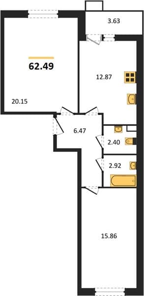 2 к. квартира 62.49 кв. м, 2/8 этаж. ЖК Сады у моря, Темрюк, Россия