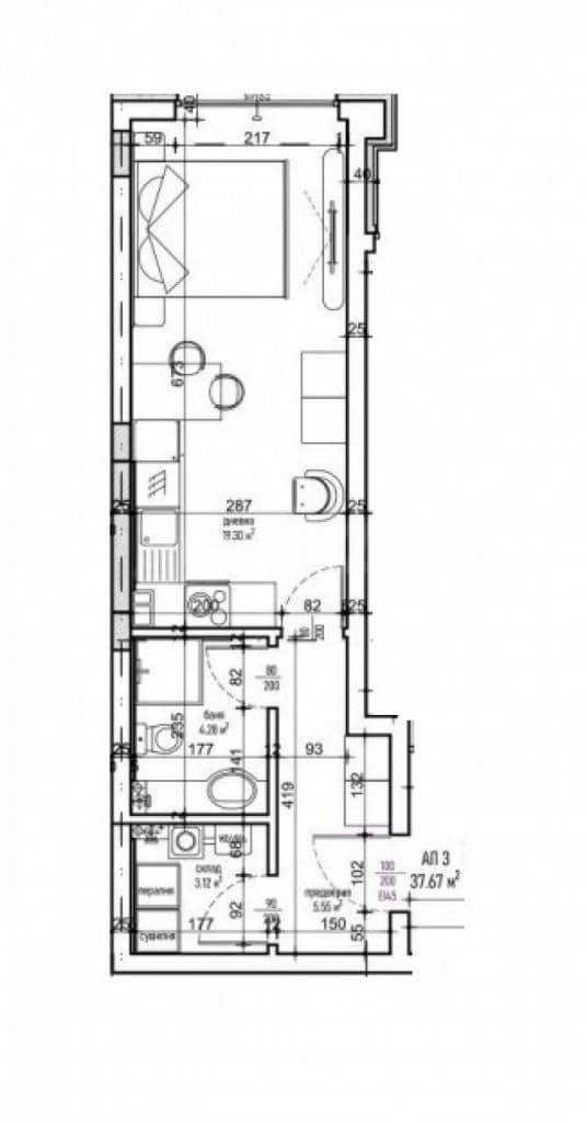 Студия в Софии, Болгария, 45.18 м², фото 5