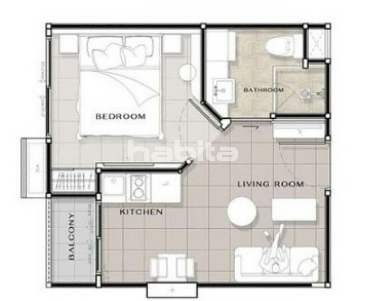 Апартаменты в Паттайе, Таиланд, 31.82 м², фото 2