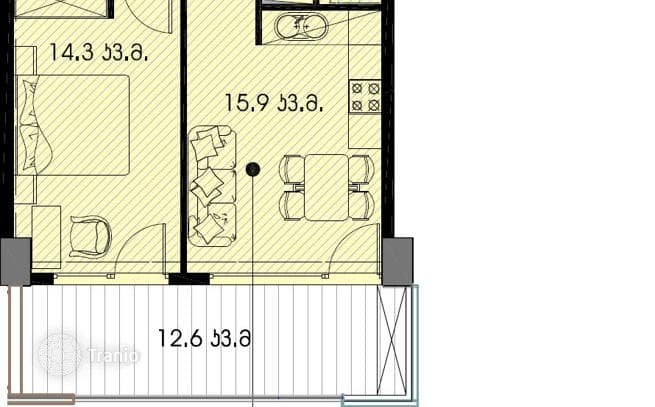 Двухкомнатная квартира где из окон открывается панорамный вид на живописную природу, в историческом центре Тбилиси