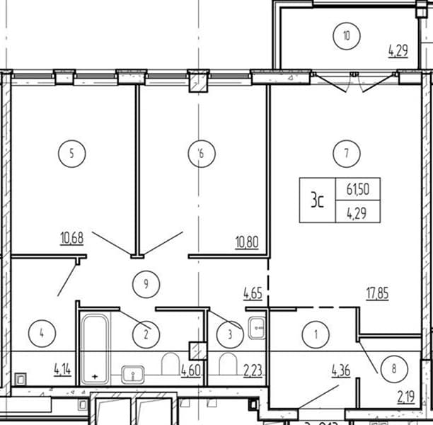 2 к. квартира 65.79 кв. м, 2/9 этаж. ЖК Лучи. Azimut Park Hotel Family, Анапа, Россия