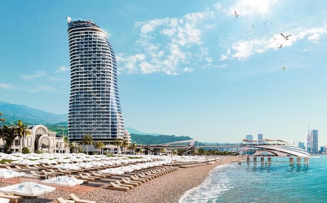 Комфортабельная квартира с мебелью в шикарном комплексе на берегу Черного Моря, Батуми, фото 4
