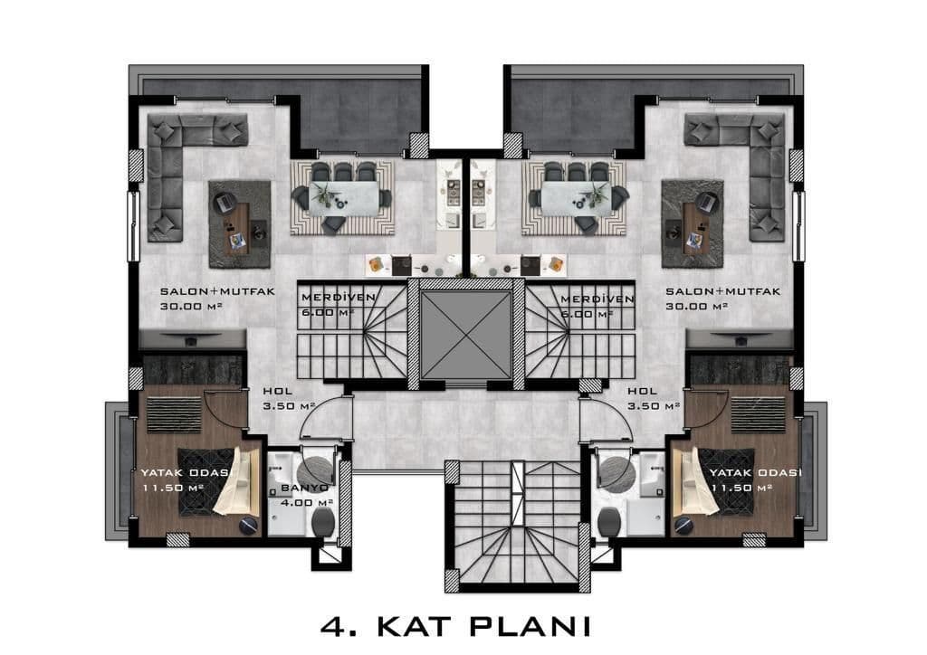 Пентхаус в Авсалларе, Турция, 160 м2