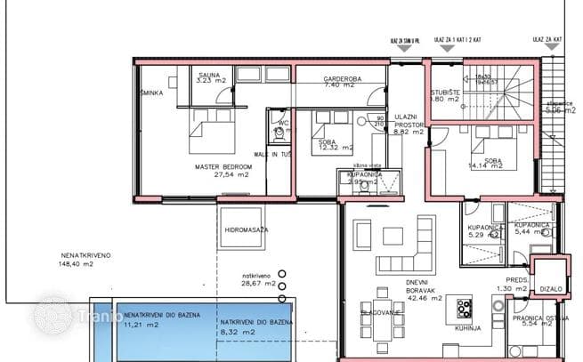 Задар, Кожино — роскошная квартира с 4 спальнями, бассейн, сад 198 м², 3 GPM, фото 3