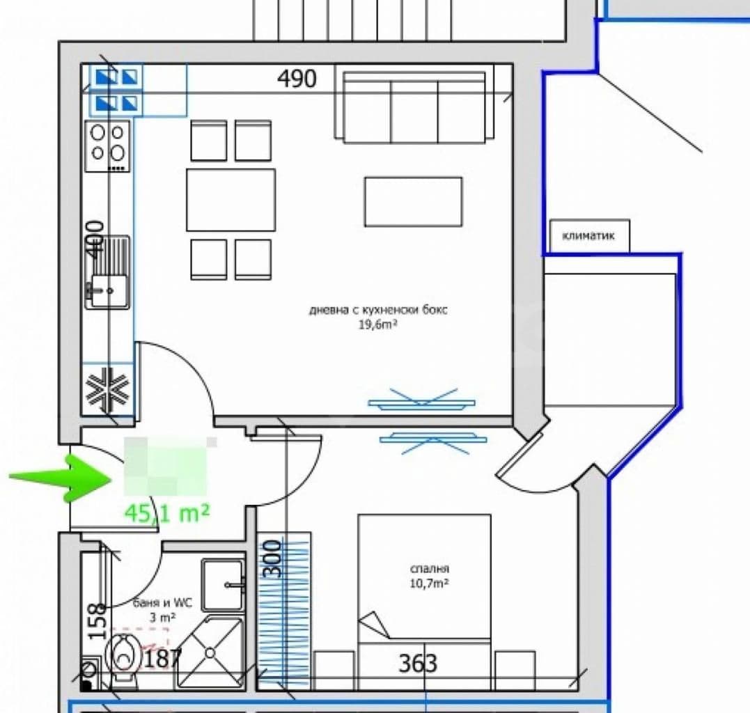 Апартаменты в Варне, Болгария, 45.1 м², фото 2