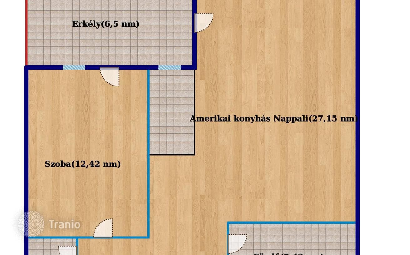 2-комнатная квартира 52 м² в Будапеште, Венгрия