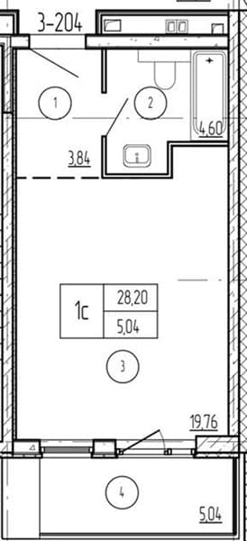 1 к. квартира 33.24 кв. м, 2/9 этаж. ЖК Лучи. Azimut Park Hotel Family, Анапа, Россия