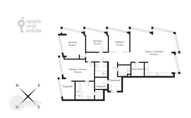 5-комнатная квартира 165 м² в районе Раменки, Россия, фото 3