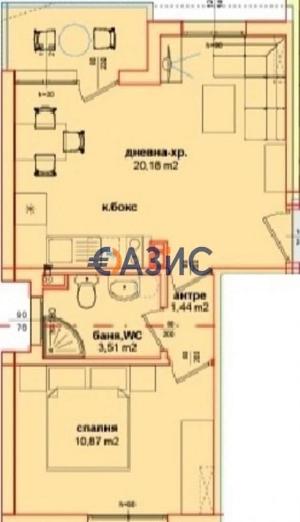 Апартаменты в Равде, Болгария, 53.7 м2