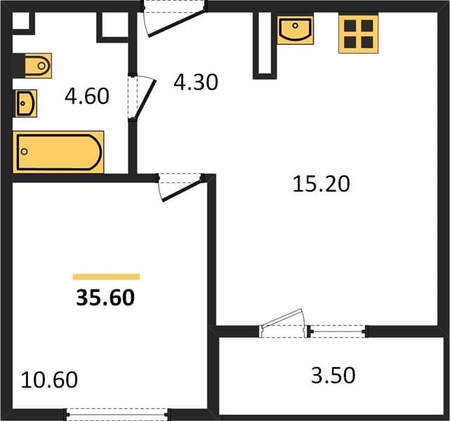 1 к. квартира 36.50 кв. м, 1/12 этаж. ЖК Флора, Сочи, Россия