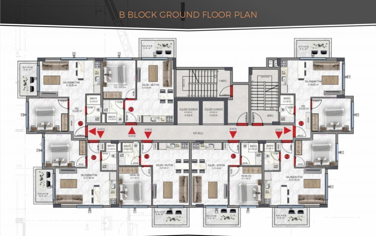 Квартира в Авсалларе, Турция, 64 м2