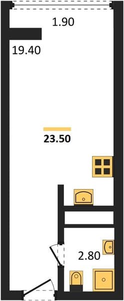 1 к. квартира 23.50 кв. м, 15/19 этаж. ЖК Сочи Парк, Сочи, Россия