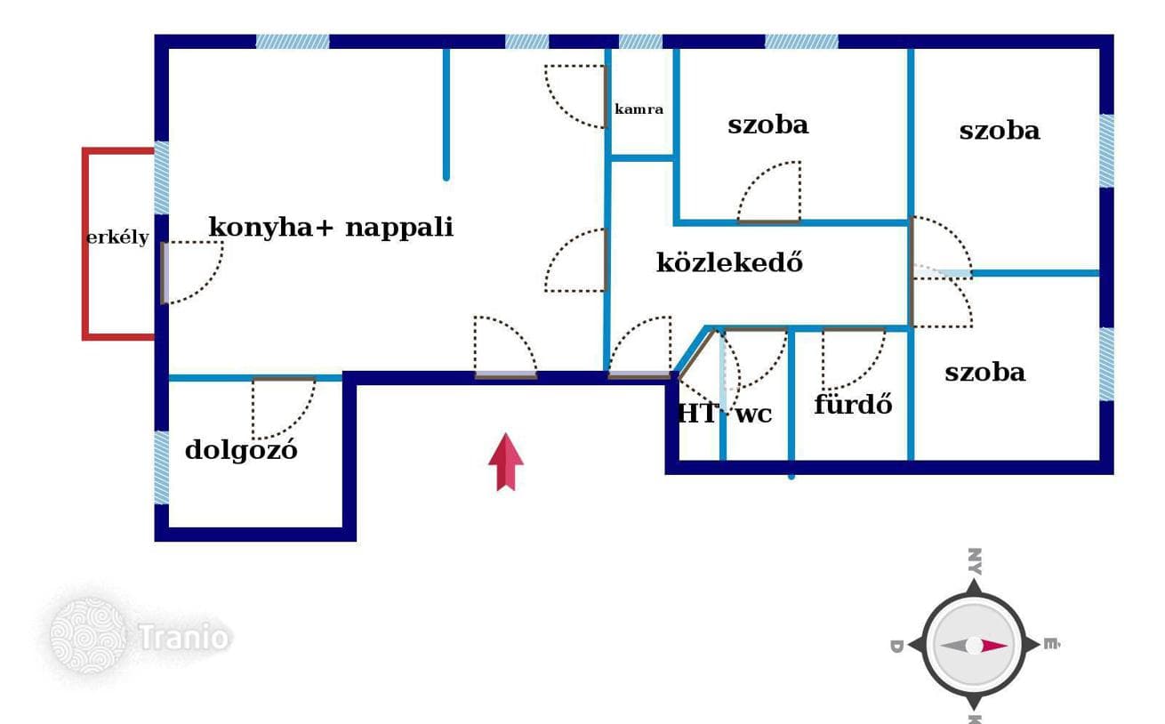 4-комнатная квартира 93 м² в Будапеште, Венгрия