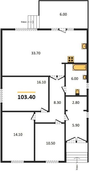 3 к. квартира 103.40 кв. м, 1/2 этаж. ЖК Семигорье, Семигорский, Россия
