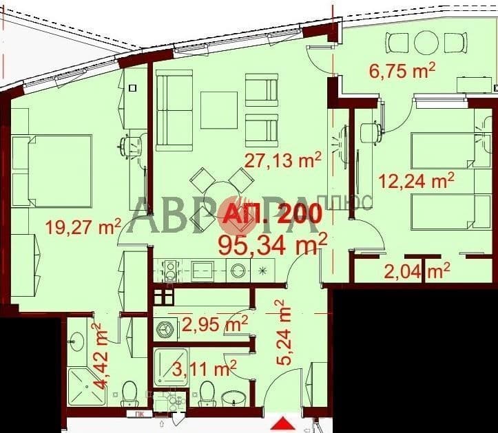 Квартира в Бургасе, Болгария, 110 м2