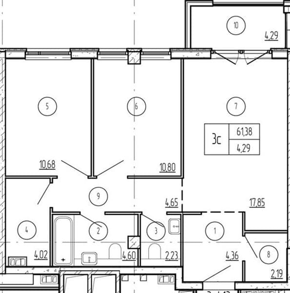 2 к. квартира 65.67 кв. м, 4/9 этаж. ЖК Лучи. Azimut Park Hotel Family, Анапа, Россия