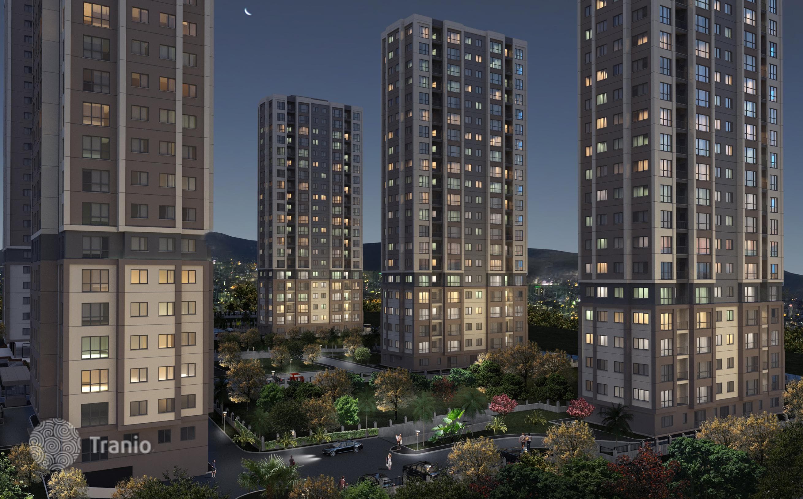 Современные квартиры 1+1/2+1/3+1/4+1 на продажу в центре Картал Стамбул