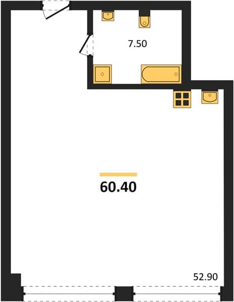 Студия 60.40 кв. м, 3/3 этаж. ЖК Alpika, Сочи, Россия