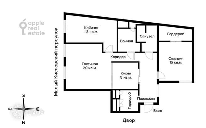 3-комнатная квартира 94 м² в Пресненском районе, Россия