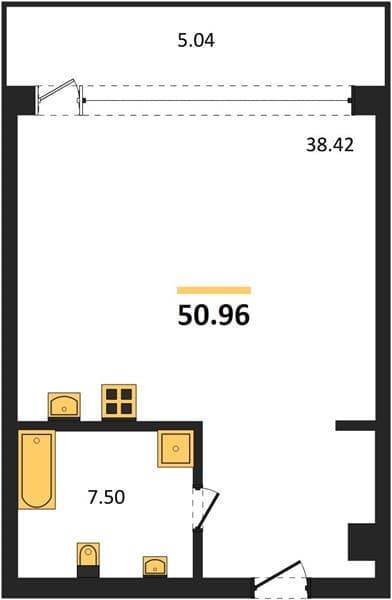 Студия 50.96 кв. м, 3/3 этаж. ЖК Alpika, Сочи, Россия