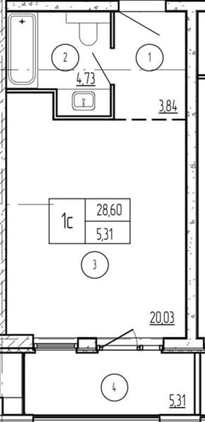 1 к. квартира 33.91 кв. м, 4/9 этаж. ЖК Лучи. Azimut Park Hotel Family, Анапа, Россия