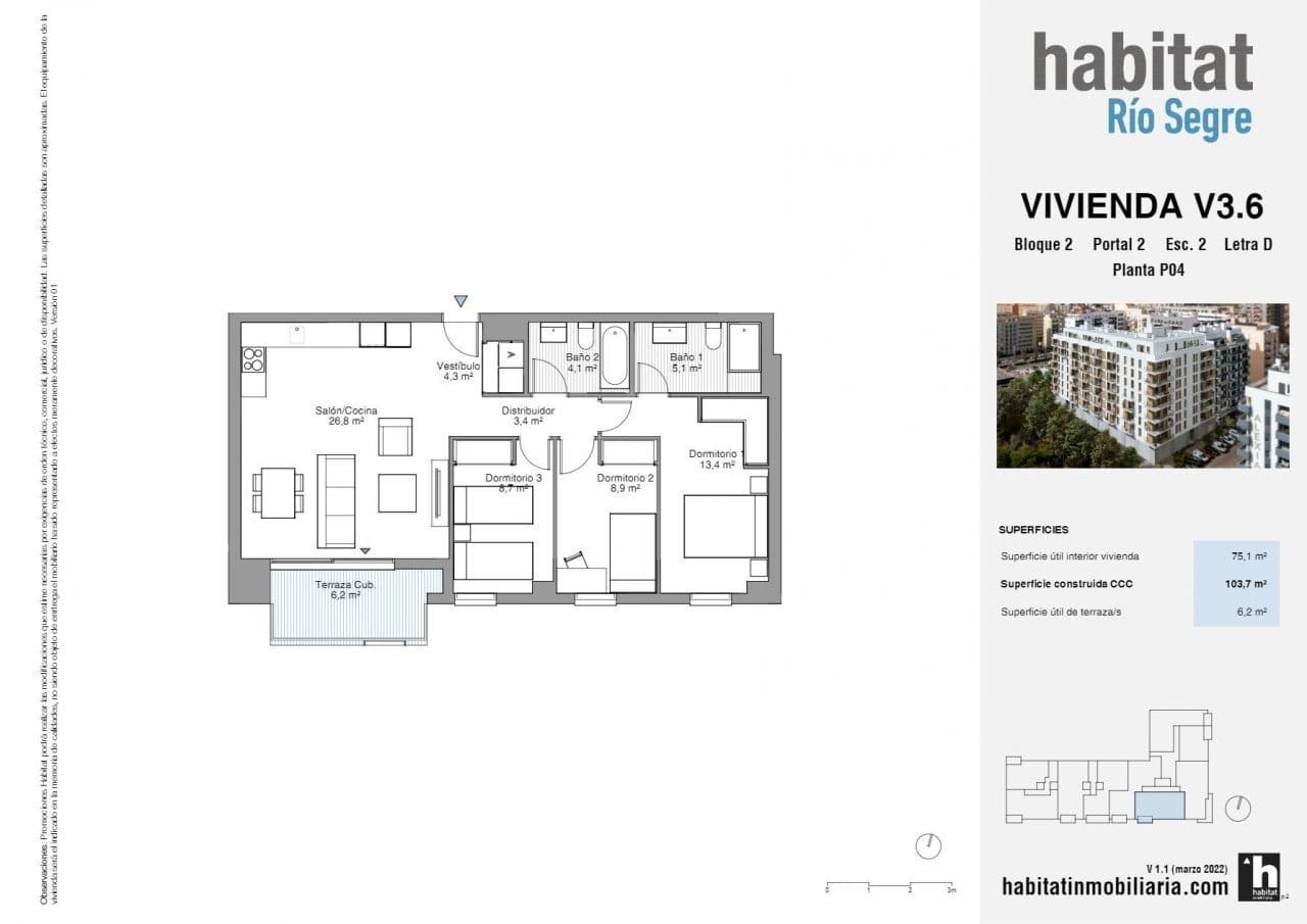 Апартаменты в Валенсии, Испания, 103 м², фото 4