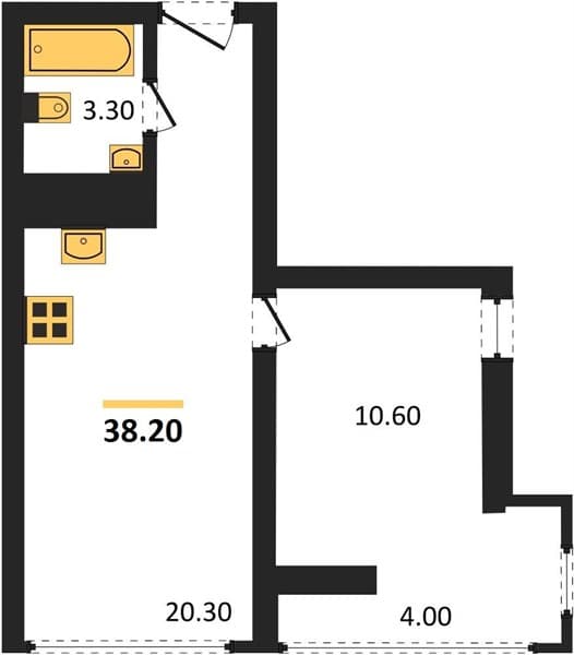 1 к. квартира 38.20 кв. м, 16/19 этаж. ЖК Сочи Парк, Сочи, Россия