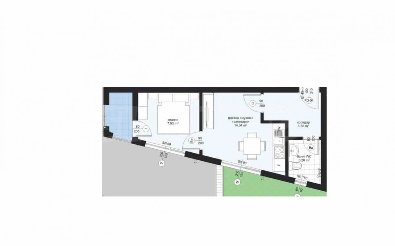 Апартаменты в Варне, Болгария, 47.2 м², фото 3