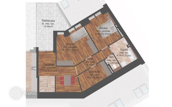 4-комнатная квартира 103 м² в Будапеште, Венгрия