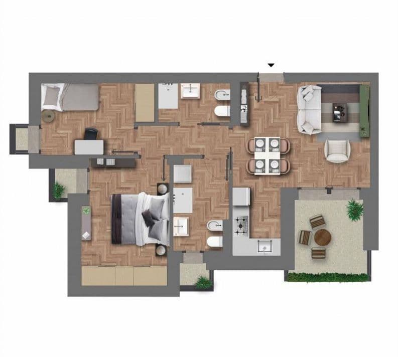 Квартира в Риме, Италия, 83 м², фото 3