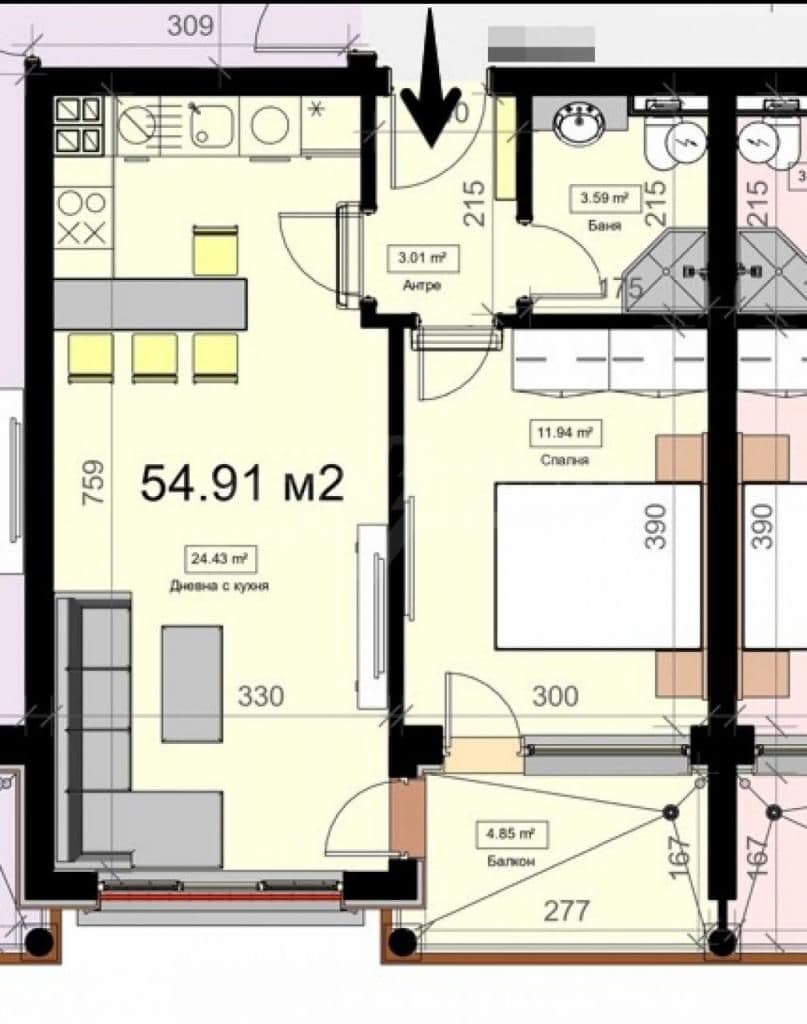 Апартаменты в Варне, Болгария, 60.04 м2