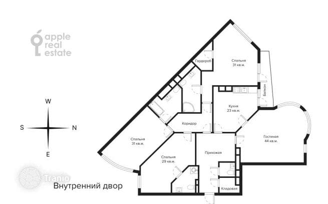 4-комнатная квартира 226 м² в Пресненском районе, Россия, фото 2