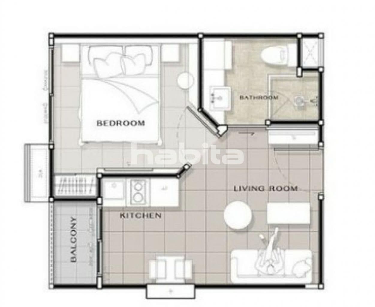 Апартаменты в Паттайе, Таиланд, 28.76 м², фото 2