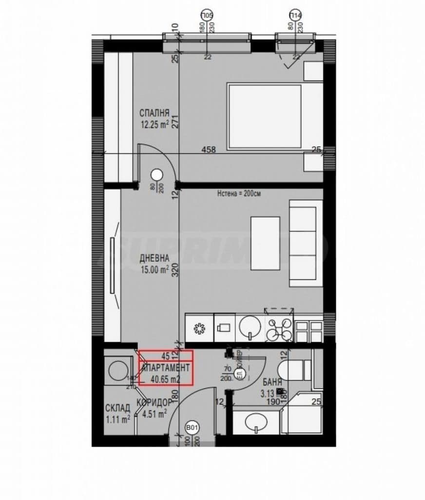 Апартаменты в Софии, Болгария, 50.49 м², фото 3